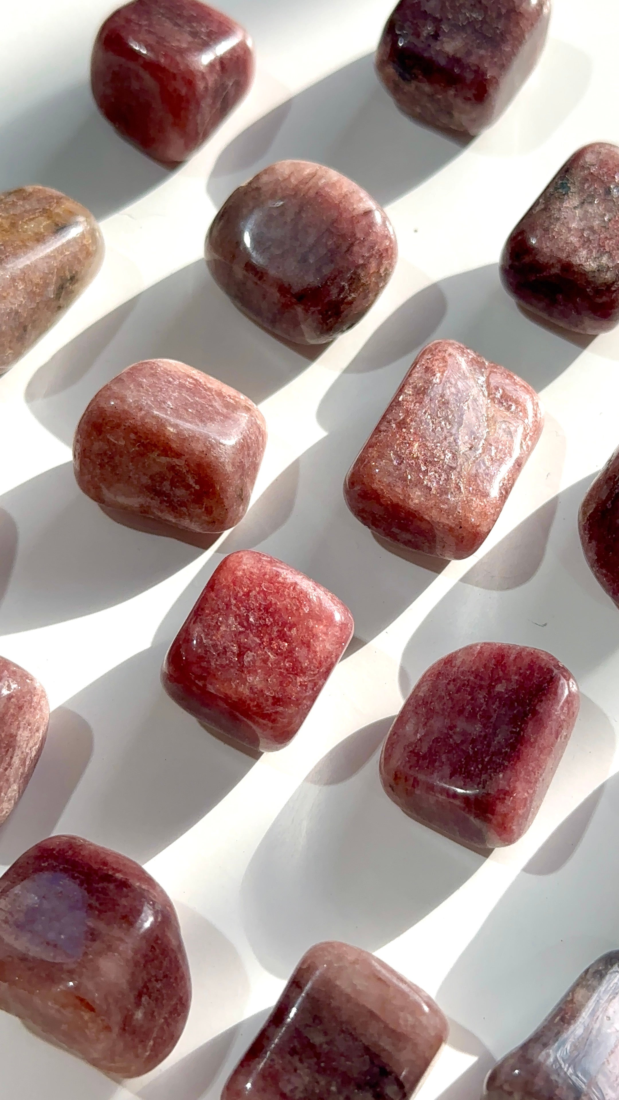 Strawberry Quartz Tumble Stone — Polished Pinkish Crystal for Joy